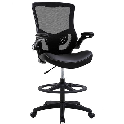 Drafting Chair with Flip Up Arms Foot Rest Back Support Adjustable Height