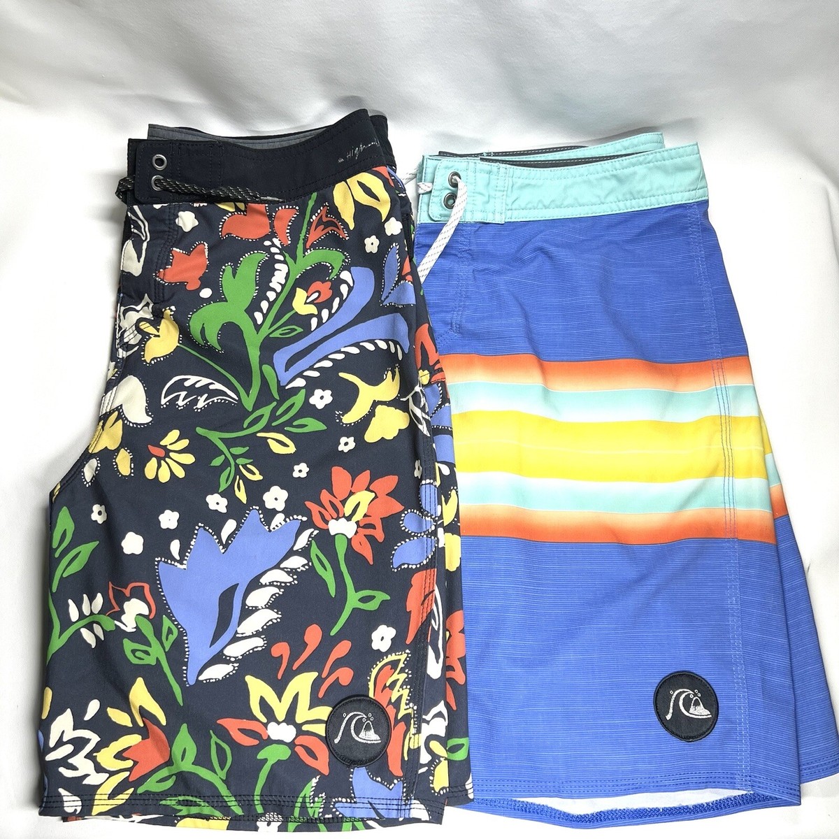 Lot Quiksilver Bathing Trunks Swim Suit Mens 30 Multicolor Board