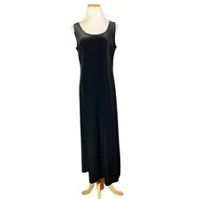 Studio I Size 8 Stretchy Velvet Tank Dress Sleeveless Pullover Black
