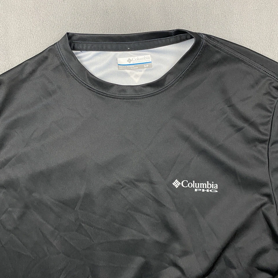 Camisa Columbia PHG Para Hombres Pequeña Negra Juego Bandera Terminal Tiro Manga Larga UPF 50 Foto 4 de 4