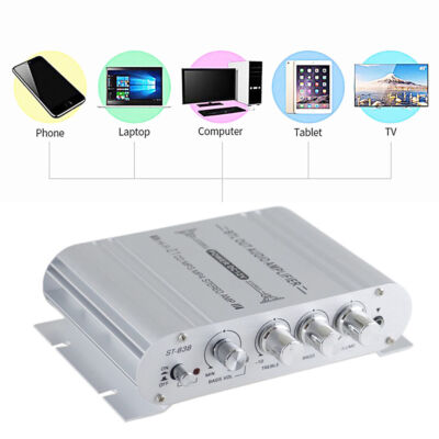 400W Aluminum Hifi Verstärker Stereo 2.1 Kanal Endstufe Auto Amplifier RF