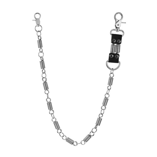 Mens Spring Punk Metal Leather Wallet Chain Links Keychain Jeans Pants Chain - Picture 11 of 25
