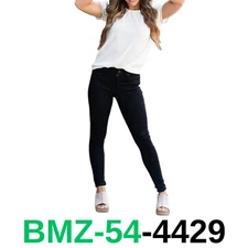 Kan Can Women's High Rise Skinny Jeans KC6009, Black, 9/28