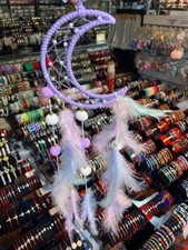 New Dreamcatcher Moon Wall Decor Pompom Feather Baby Dreamcatcher Handmade
