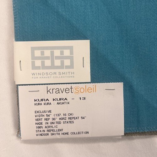 WINDSOR SMITH Kraven 6 Kur Kur 25” x 25" Acrylic Fabric Sample Turtle Print USA - Picture 17 of 24