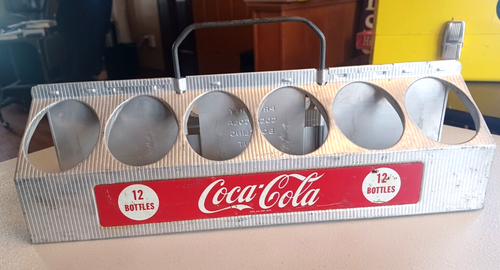 Vintage trudno znaleźć aluminiową butelkę coli z lat 50. 12 szt. nośnik Coca-Cola