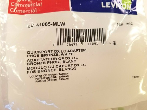 41085-MLW Leviton QuickPort Duplex LC Adapter, SM/MM, Phosphor Bronze Sleeve - Picture 2 of 3