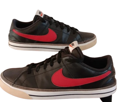 nike court legacy black red