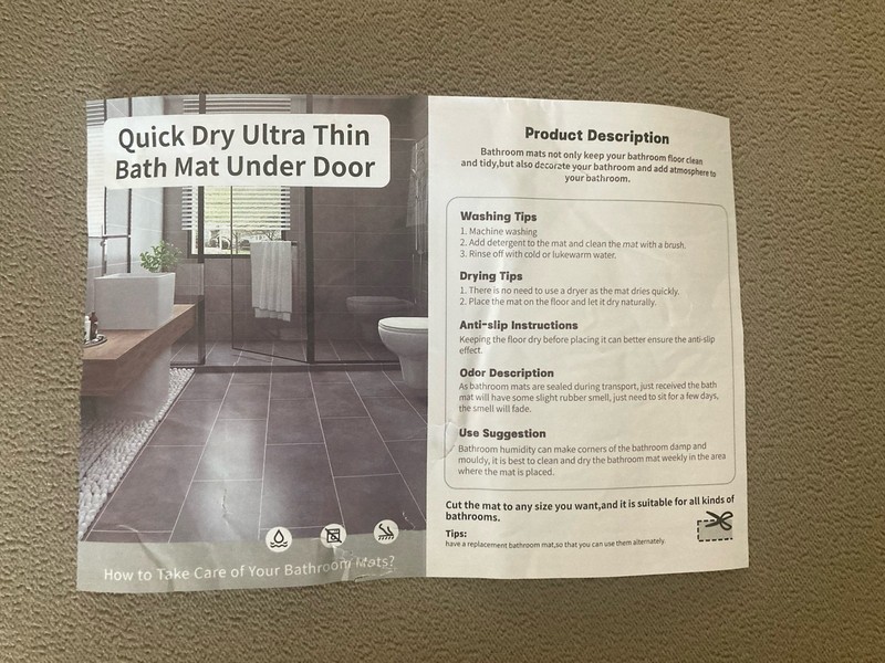 Rug / Mat Set Of 2, 17” x 24” & “17” x 46” New, With Tag, Quick Drying, Bath Mat