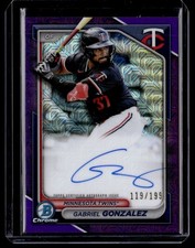 2024 Bowman Chrome Purple Mojo Gabriel Gonzalez Auto /199 Minnesota Twins