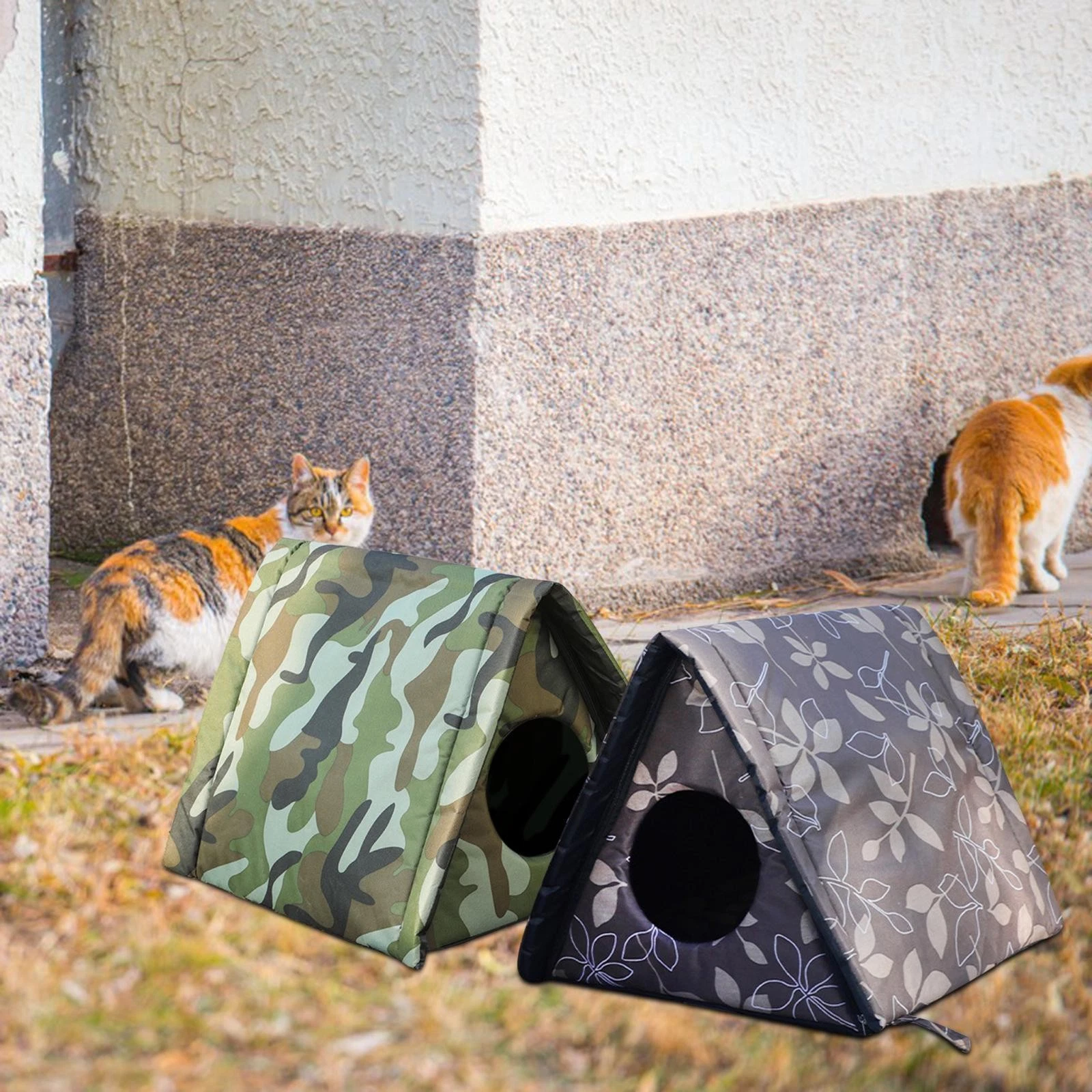 Pet Sleeping Bed Foldable Cave House Weatherproof Detachable Foldable Waterproof