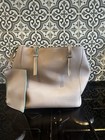 French Connection Beige Leather Handbag with Shoulder Strap and Purse