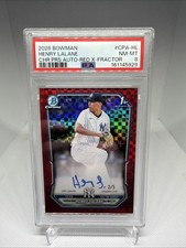 2026 Bowman Chrome 1st Bowman Henry Lalane Red X-Fractor Refractor Auto /5 PSA 8