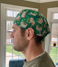 Sloth sloths jungle skull scrub surgical OR hat surgery cap mens