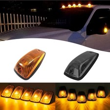 Smoked/Yellow Lens Cab LED Amber Roof Marker Lights For Chevy/GMC Pickup Truck A