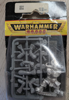 Warhammer 40k Ork Goff Boss Blister OVP 90th Classic 2nd Edition Zinn Metal Rare