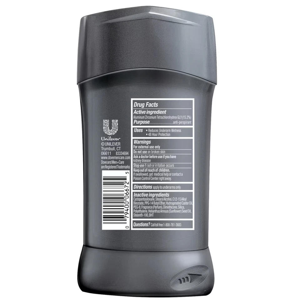 Dove Men + Care 48 Hour Antiperspirant Stick, Extra Fresh,1.41 Ounces, Pack of 6 - Image 2 of 4