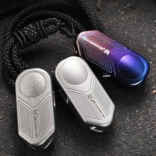 Titanium Alloy Dual Tube EDC Survival Whistle Outdoor Emergency Loud Keychain