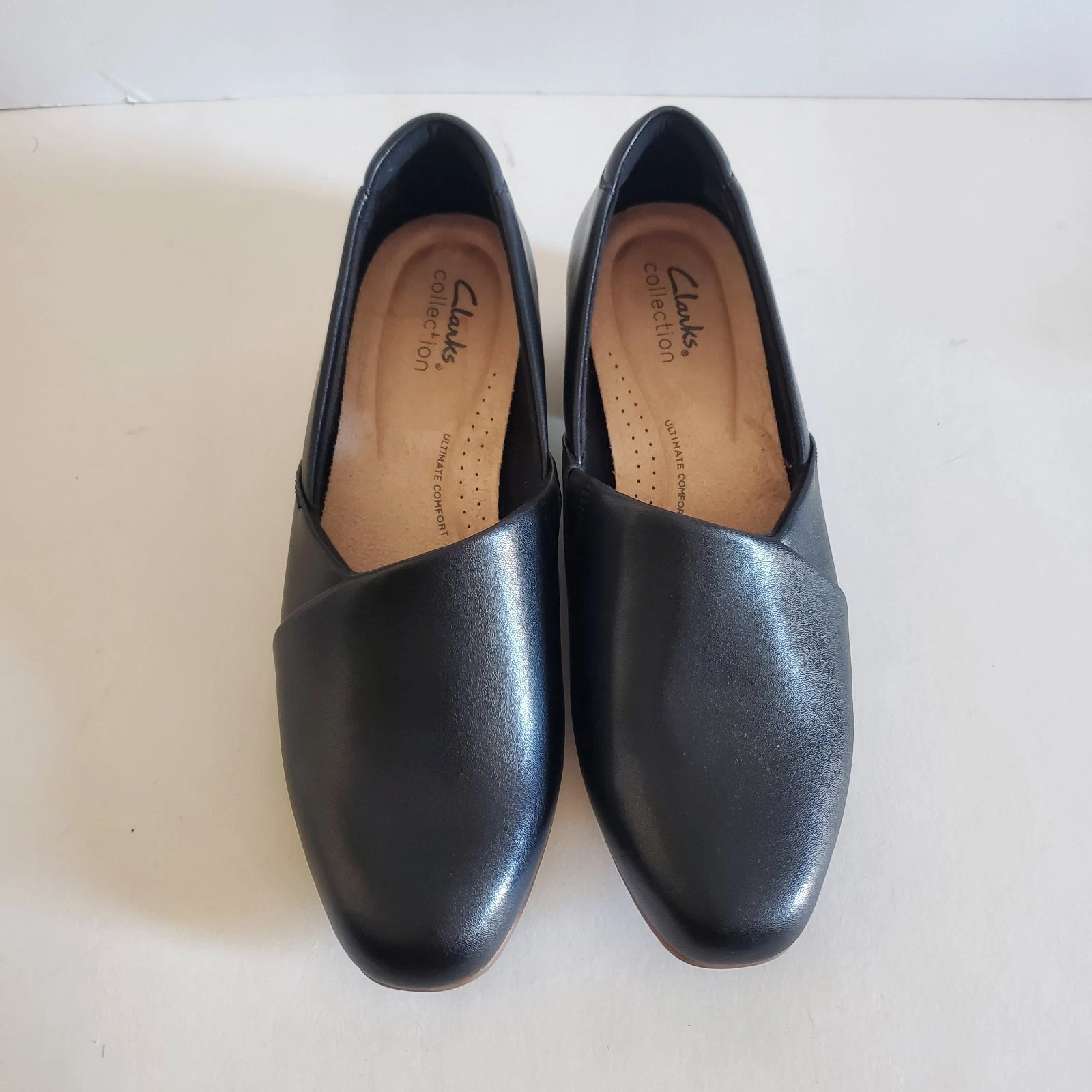 Mocassini Clarks Juliet Palm slip on in pelle nera da donna taglia 7 5