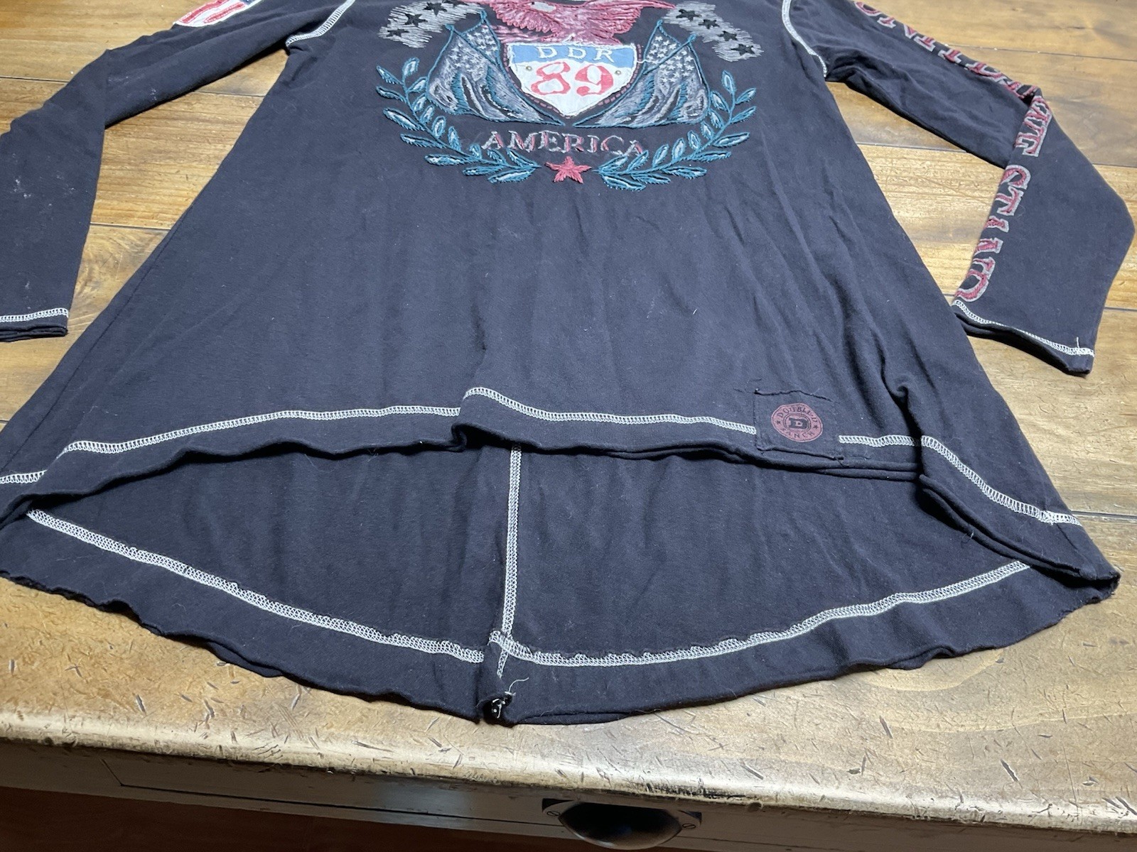 Double D Ranch Long Sleeve S Patchwork Freedom US… - image 3