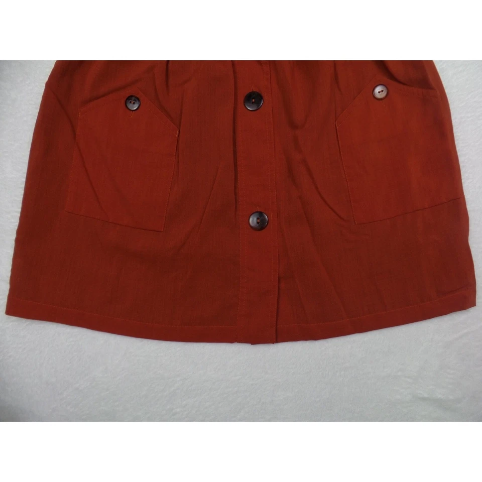 Falda APC Rue Madame Paris para mujer talla 40 roja forrada lana botones bolsillos Foto 2 de 4