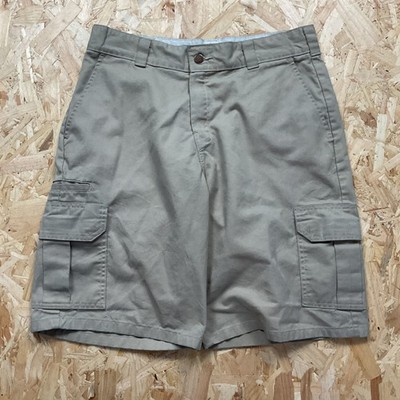 Vintage Dickies hellbraun creme Cargo Shorts Baggy Skater weites Bein doppeltes Logo W34