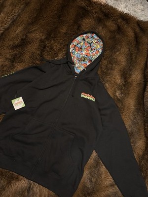 NWT Nickelodeon Universe American Dream Mall Sz Large Full Zip Hoodie Print Hood