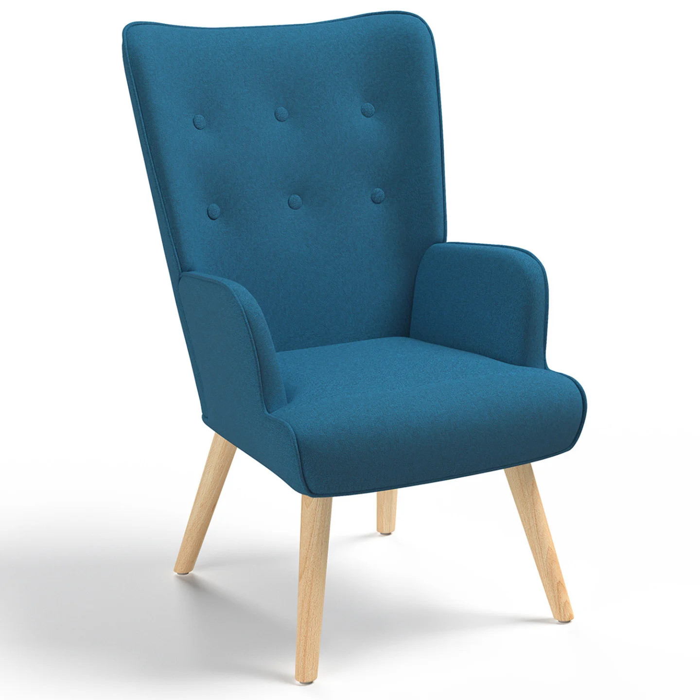 Fauteuil scandinave bleu canard IVAR en tissu pour salon et bureau