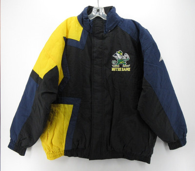 VINTAGE Notre Dame Fighting Irish Jacket Men XL Black Apex One Puffer Coat 90s *