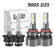For 2003- 2005 Mazda 3 4pcs 9005 D2s Ledhid Headlight Highlow Beam Bulbs Combo