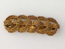 Kirks Folly Gold Tone Rings Hair Clip Large Barrette RARE Vintage USA/France
