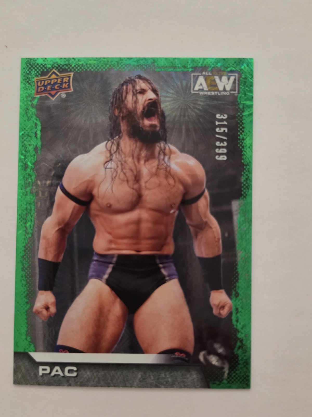 2022 Upper Deck AEW All Elite Wrestling Green Pyro /399 Pac #39