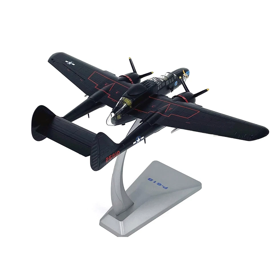 Modelo de avión de combate Black Widow P-61B de la Fuerza Aérea de los Estados Unidos de la Segunda Guerra Mundial a escala 1/72 juguete de exhibición Foto 4 de 4