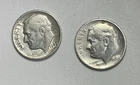 1949 D & 1949-S Roosevelt Silver Dimes 90% Silver Pair Estate Find