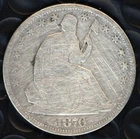 1876 SEATED LIBERTY HALF DOLLAR ~ CLEANED ~ GOOD CONDITION ~ 1c START
