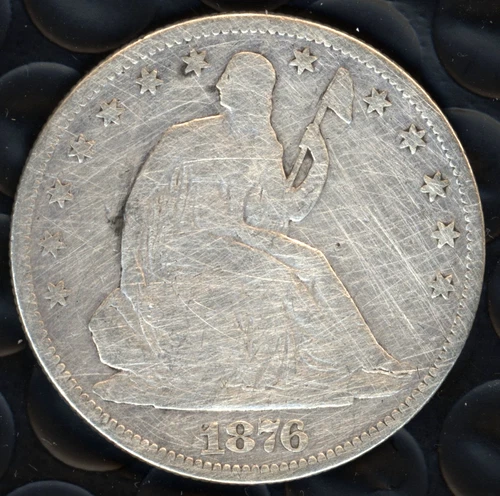 1876 SEATED LIBERTY HALF DOLLAR ~ CLEANED ~ GOOD CONDITION ~ 1c START