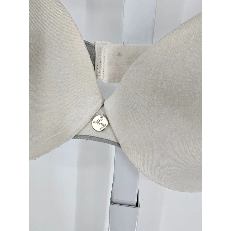 DKNY Mujer Talla 34C Clásico Ligeramente Forrado Camiseta Sujetador Beige Claro Tostado Foto 2 de 4