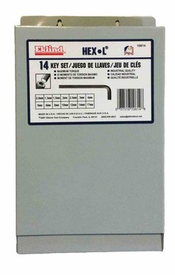 EKLIND Metric 14 Pc Ball-Hex-L Key Set  Metal Box 0.9mm to 17mm (F)