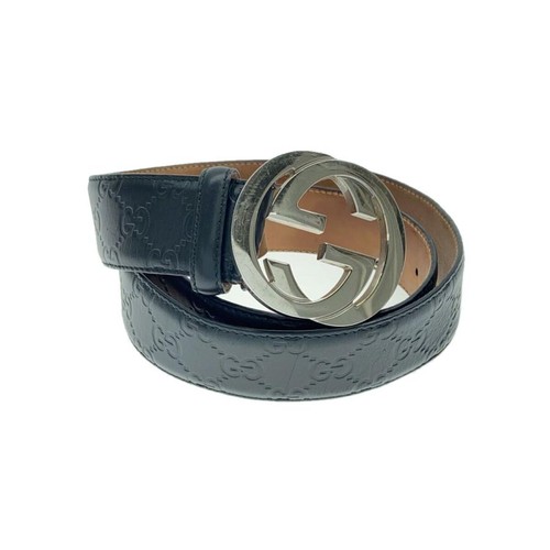 GUCCI Leather Belt, Black, Men's 411924