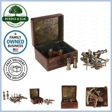 8-Inch Brass Nautical Sextant Vintage Maritime Navigation Instrument Collectible