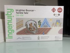 Ingenuity InLighten Baby Bouncer Seat Light Up Toy Bar Bunny Tummy Time