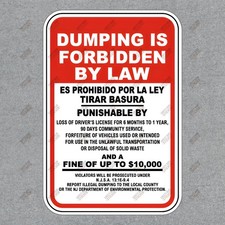 No Dumping Allowed Safety Compliance Sign OSHA Approved Waste 571890