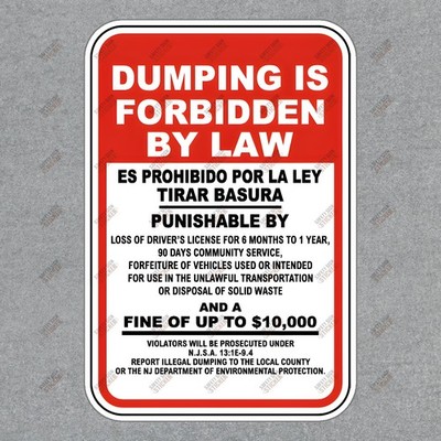 No Dumping Allowed Safety Compliance Sign OSHA Approved Waste #571890