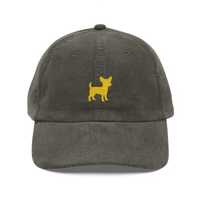 Chihuahua Corduroy Hat - Embroidered Dog Dad Cap - Cute Fall Autumn Pet Gift