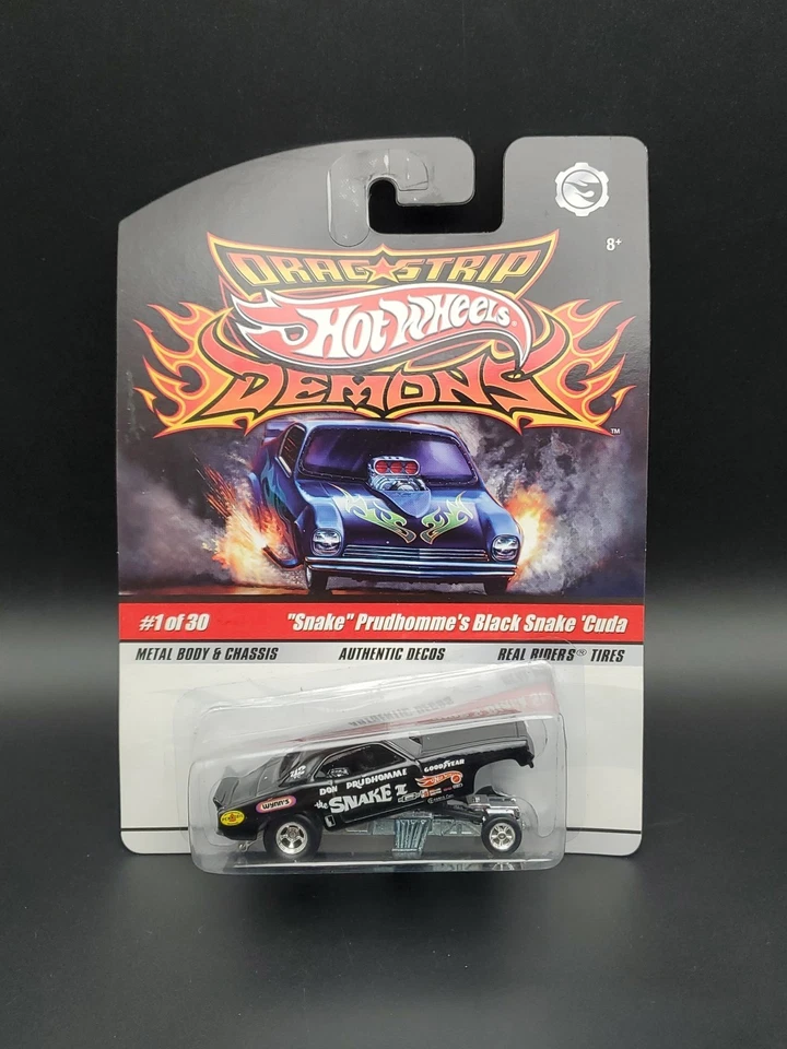 Hot Wheels Drag Strip Demons Don Prudhomme's Black Snake II Cuda Funny Car 1/30 Foto 2 de 4