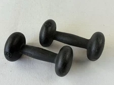 Vintage BFCO pair Dumbells 8 lb Cast Iron Workout Gym  16 lb Total