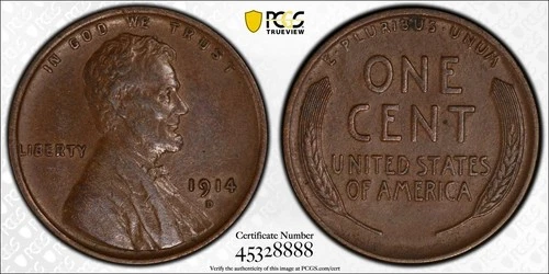 1914 d Lincoln Cent PCGS XF45 CAC