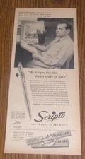 1947 PRINT AD ~ SCRIPTO PENCIL STEVAN DOHANOS ARTIST & ILLUSTRATOR