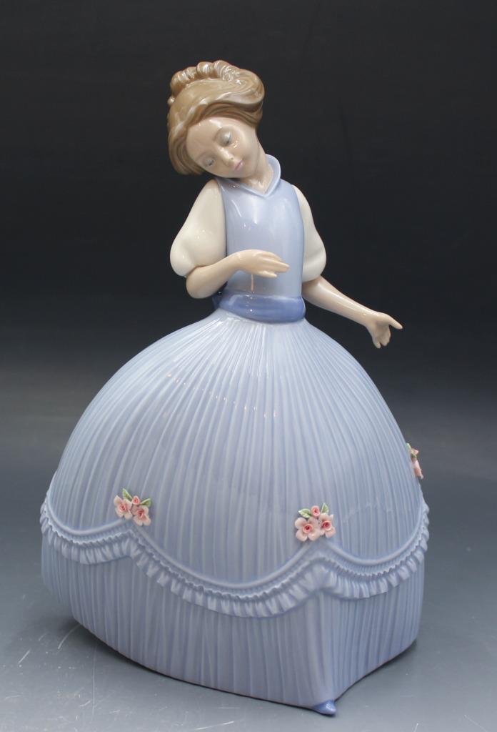 Lladro Porcelain Figurine Girl in Bluish Dress #5119 Primavera No