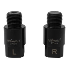 Bicycle Pedal Adapter Extender 27mm Fits 9/16" Cranks  1/2" Bike Pedals Black